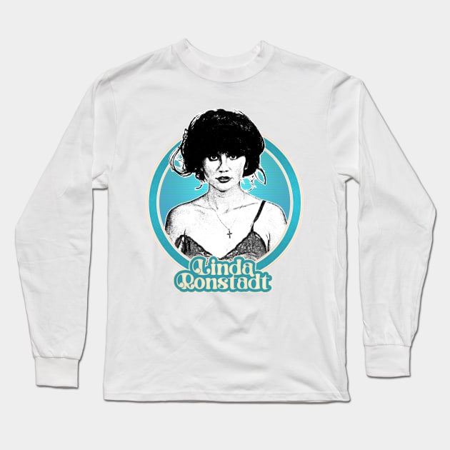 Linda Ronstadt /\/ Original 1970s Style Fan Art Design Long Sleeve T-Shirt by DankFutura